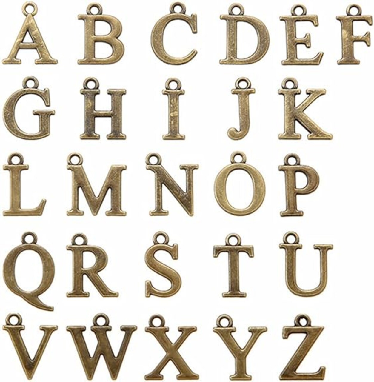 Alphabet Letter Charms Pendant Bead for Jewelry Making (4 sets/104pcs)